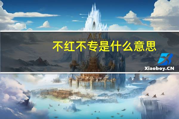 不红不专是什么意思