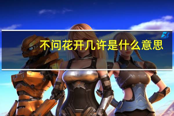 不问花开几许是什么意思