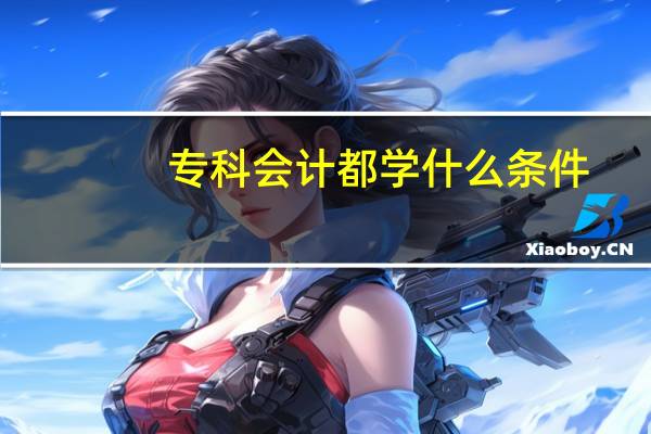 专科会计都学什么条件
