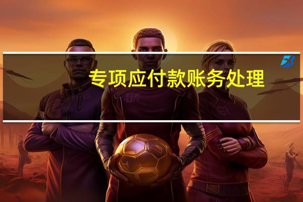 专项应付款账务处理