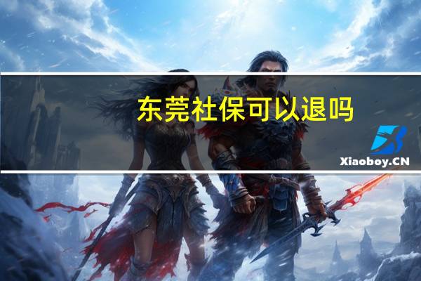 东莞社保可以退吗