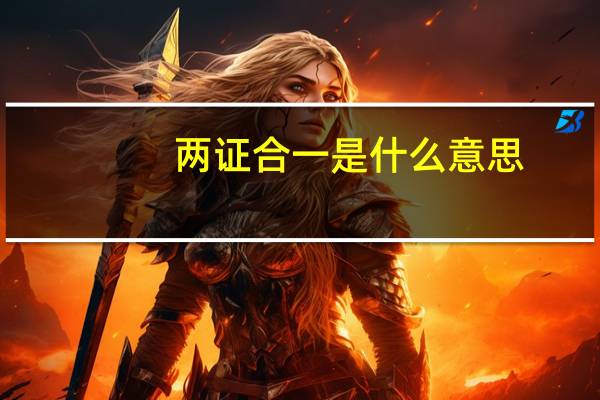 两证合一是什么意思