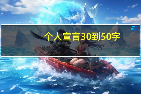 个人宣言30到50字