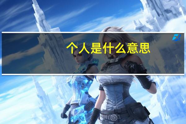 个人是什么意思