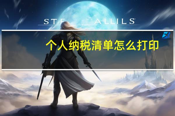 个人纳税清单怎么打印