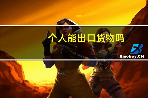 个人能出口货物吗