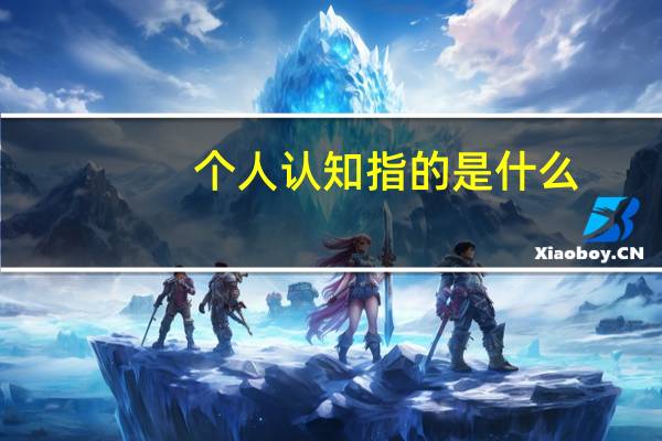 个人认知指的是什么