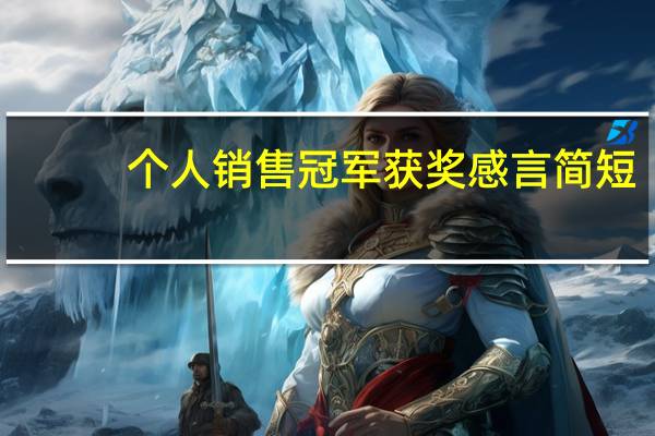 个人销售冠军获奖感言简短