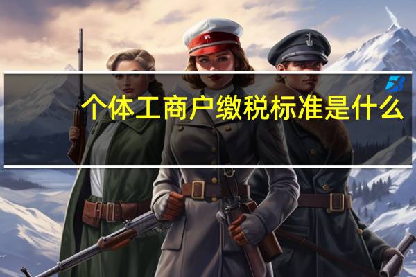 个体工商户缴税标准是什么
