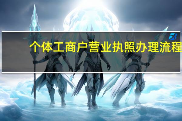 个体工商户营业执照办理流程