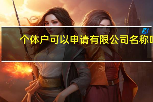 个体户可以申请有限公司名称吗