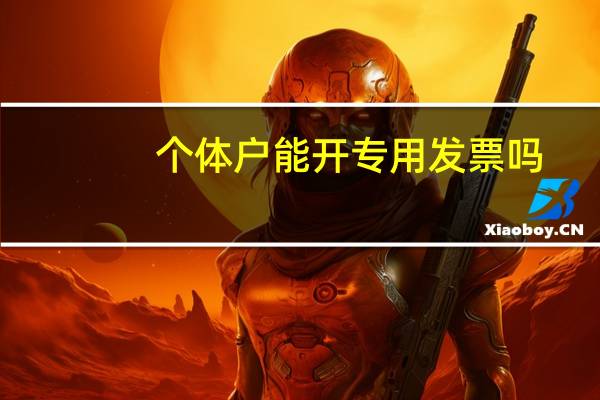 个体户能开专用发票吗