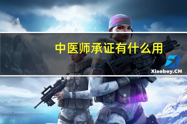 中医师承证有什么用