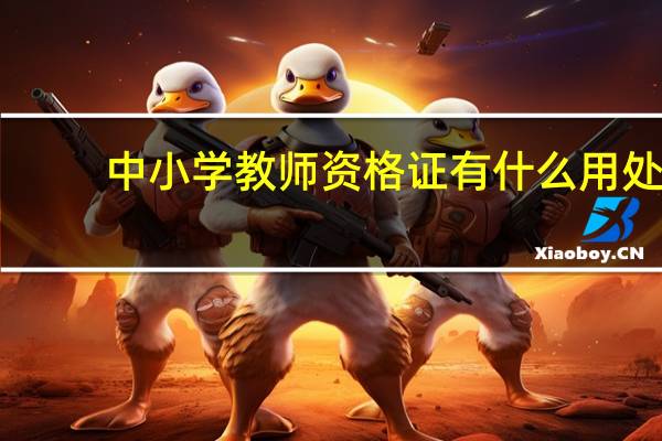 中小学教师资格证有什么用处