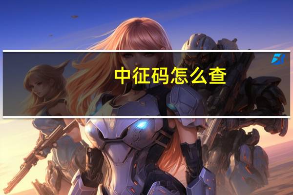 中征码怎么查
