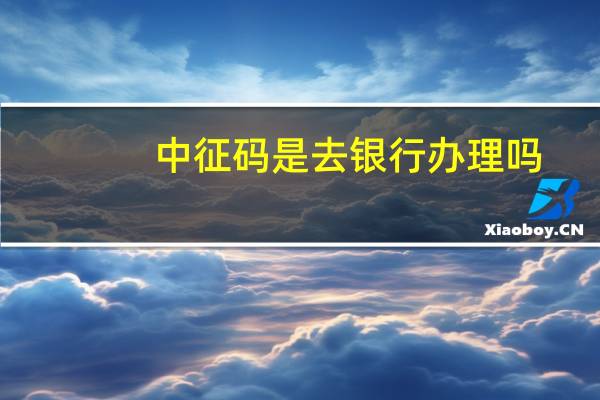 中征码是去银行办理吗