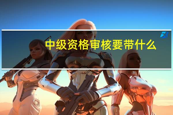 中级资格审核要带什么