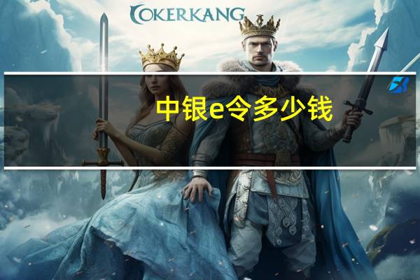 中银e令多少钱