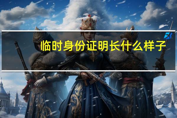 临时身份证明长什么样子