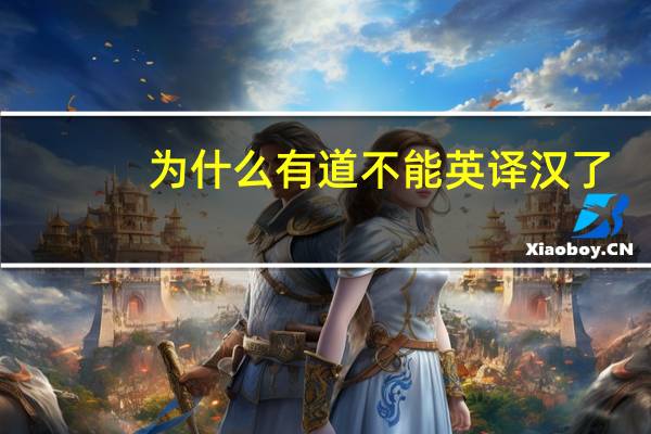 为什么有道不能英译汉了