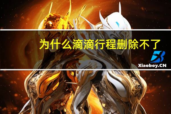 为什么滴滴行程删除不了