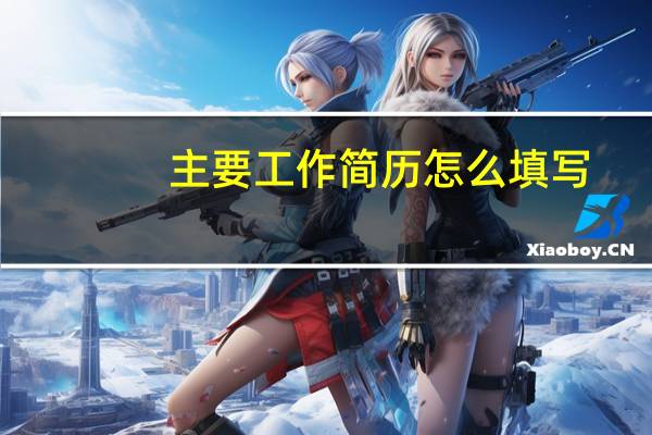 主要工作简历怎么填写