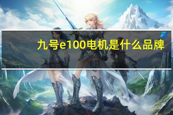 九号e100电机是什么品牌