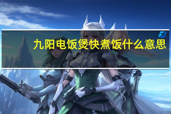九阳电饭煲快煮饭什么意思