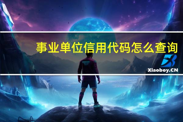 事业单位信用代码怎么查询