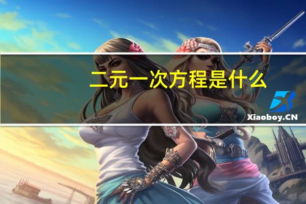 二元一次方程是什么