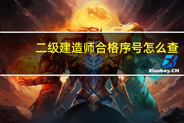 二级建造师合格序号怎么查