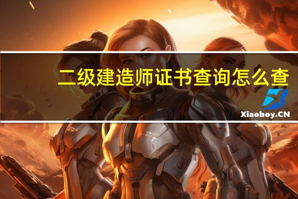 二级建造师证书查询怎么查