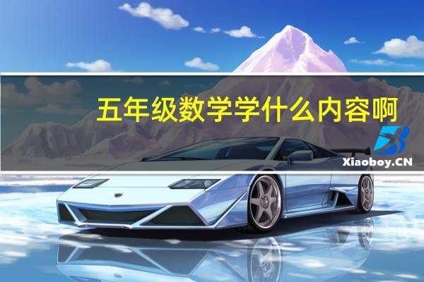 五年级数学学什么内容啊