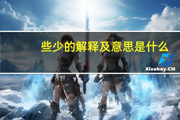 些少的解释及意思是什么