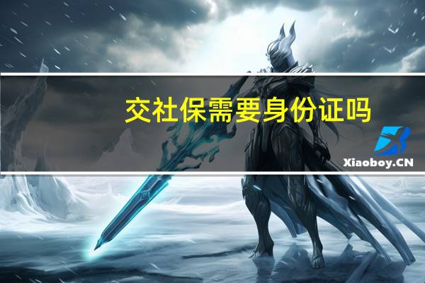 交社保需要身份证吗