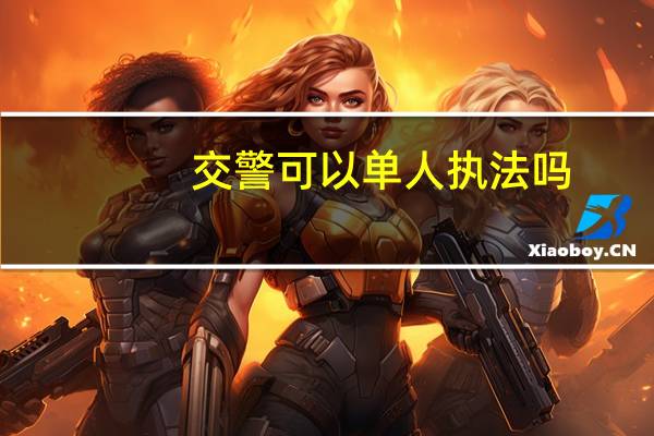 交警可以单人执法吗