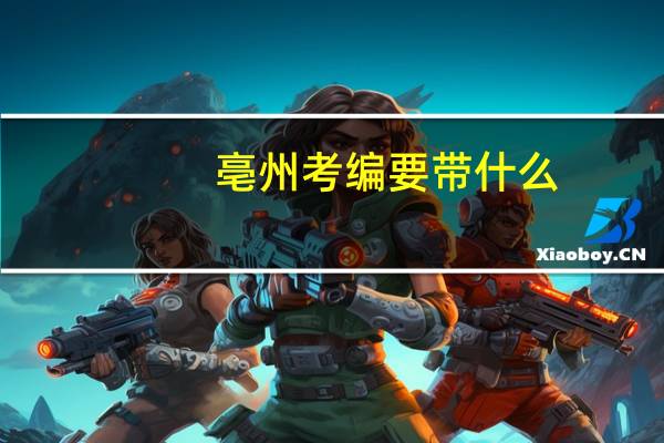 亳州考编要带什么