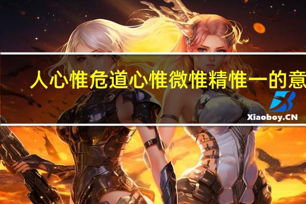 人心惟危道心惟微惟精惟一的意思