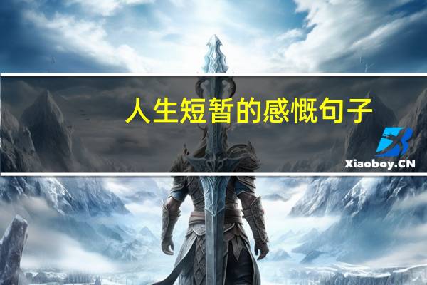 人生短暂的感慨句子