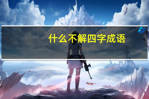 什么不解四字成语