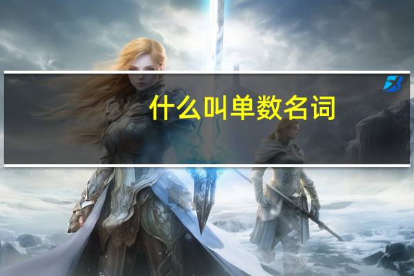 什么叫单数名词