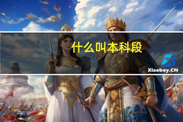 什么叫本科段