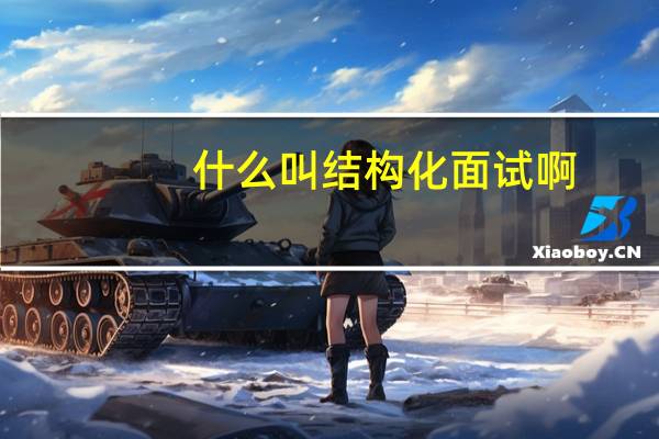 什么叫结构化面试啊