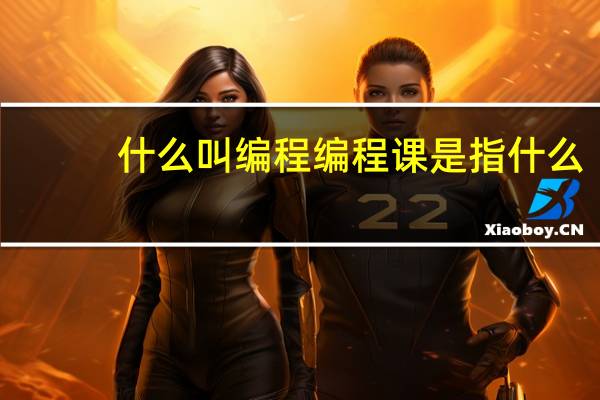 什么叫编程编程课是指什么