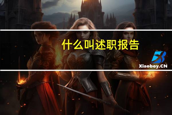 什么叫述职报告