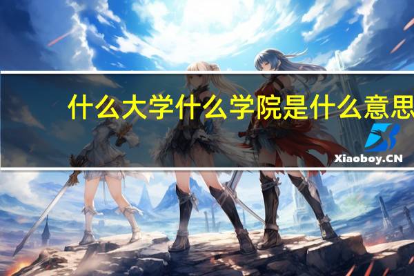 什么大学什么学院是什么意思