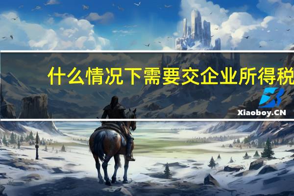 什么情况下需要交企业所得税