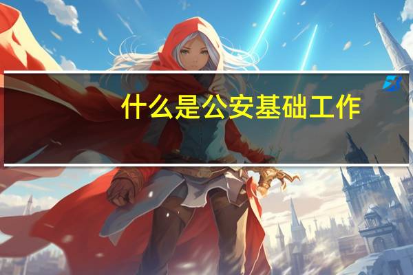 什么是公安基础工作
