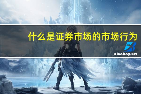 什么是证券市场的市场行为