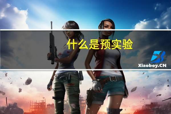 什么是预实验